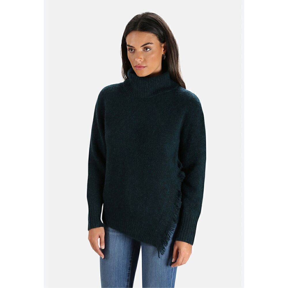 3.1 PHILLIP LIM Fringe Overlap Turtleneck Sweater Size M